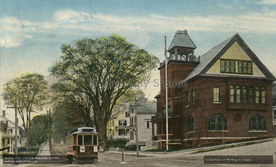 Postcard: Memorial Hall and High School, Somersworth, New Hampshire
